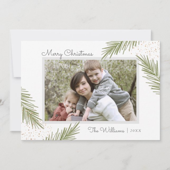 Simple Pines, Christmas Photo Card (Front)