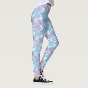 Simple Pink and Blue Easter Pattern Leggings