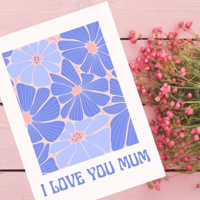 simple pink and blue flowers for mum flowy thank you card (Creator Uploaded)