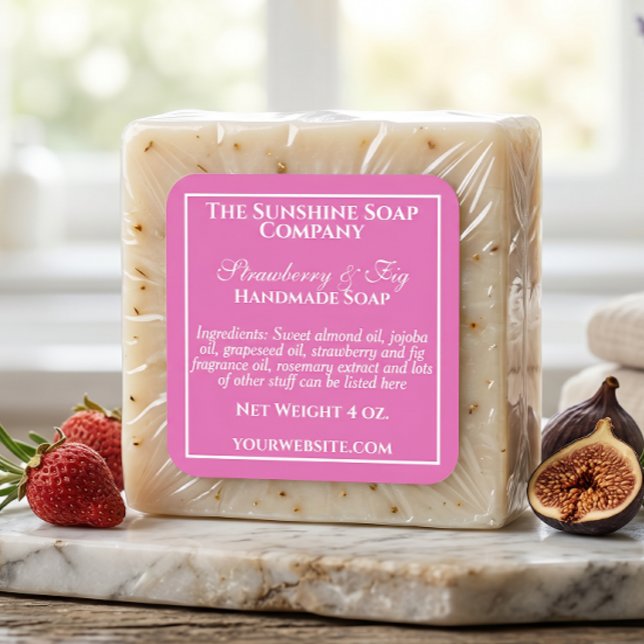 Simple pink and white soap cosmetics label (Creator Uploaded)