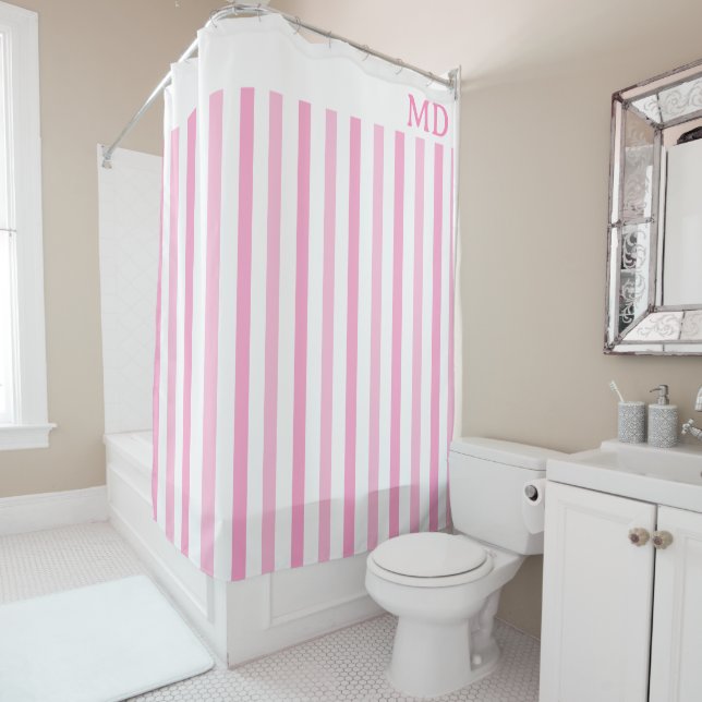 Simple Pink and White Striped Initial (In Situ)