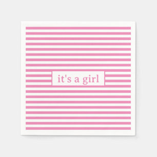 Simple Pink and White Stripes Napkin