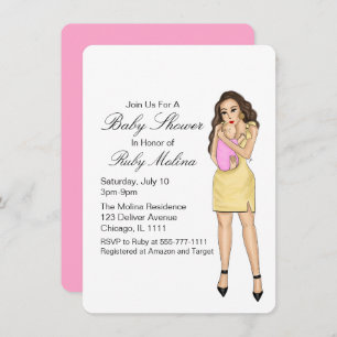 Simple Pink Baby Girl Shower Invitations