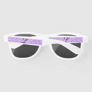 Simple pink black watercolor add your monogram th sunglasses
