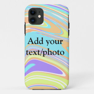 Simple pink blue orange yellow abstract add name t iPhone 11 case