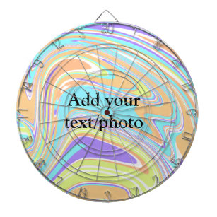 Simple pink blue orange yellow abstract add name t dartboard