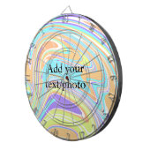 Simple pink blue orange yellow abstract add name t dartboard (Front Right)