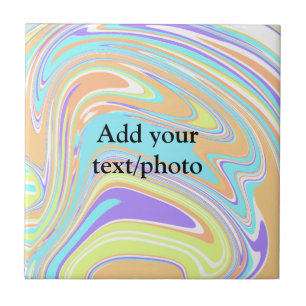 Simple pink blue orange yellow abstract add name t tile