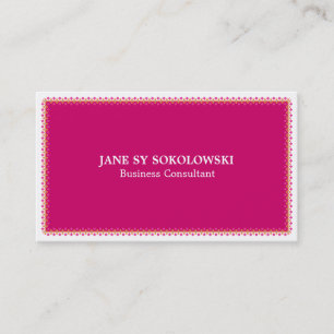 Simple Pink Bordered Business Card