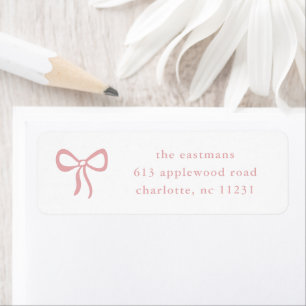 Simple Pink Bow Baby Return Address
