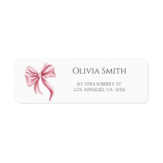 Simple Pink Bow Return Address (Devant)