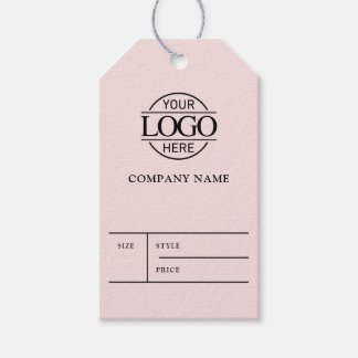 Simple Pink Business Logo Clothing Price Hang Tag
