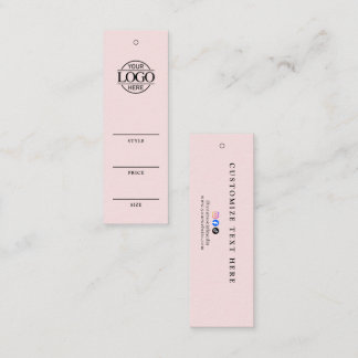Simple Pink Business Logo Clothing Price Hang Tag