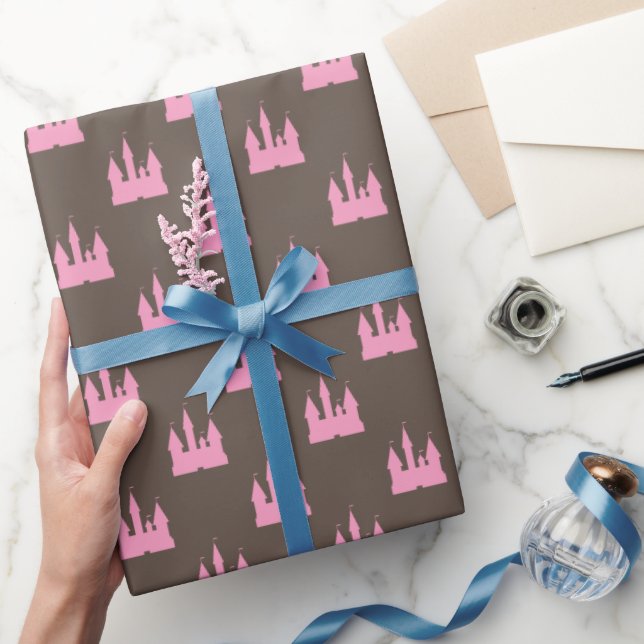 Simple Pink Castle Pattern Birthday Wrapping Paper (Gifting)