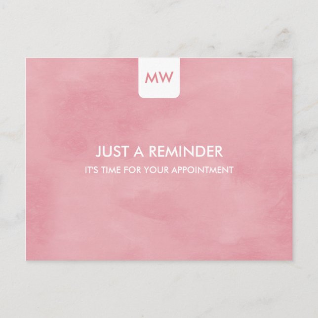 Simple Pink Chic Appointment Reminder QR Code Postcard (Front)