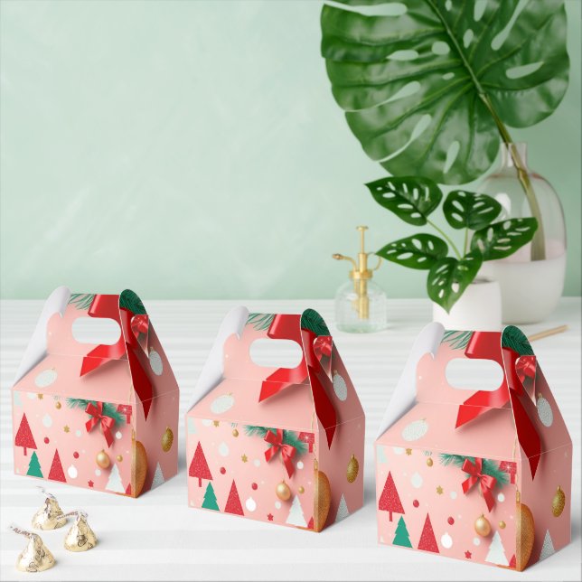 simple pink christmas favor box (Multiple)