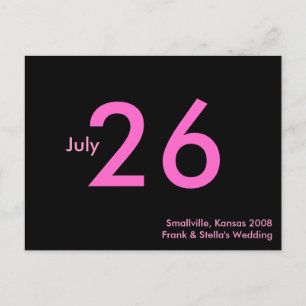 Simple Pink Customizable Save the Date Announcement Postcard