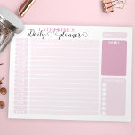 Simple Pink Daily Hourly Planner From 6AM - 10 PM Notepad<br><div class="desc">If you like to be organized during every hour of the day,  then this personalized planner is perfect for you. With pink shades and modern font combinations,  this template is simple to use and completely customizable.</div>