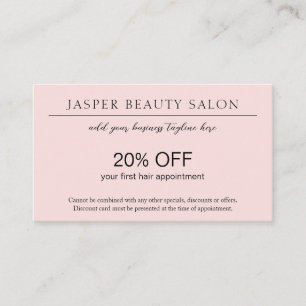 Simple Pink Elegant Professional QR Code Modern Discount Card