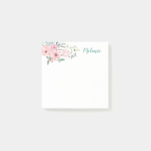 Simple Pink Floral and Botanicals Notes (Front)