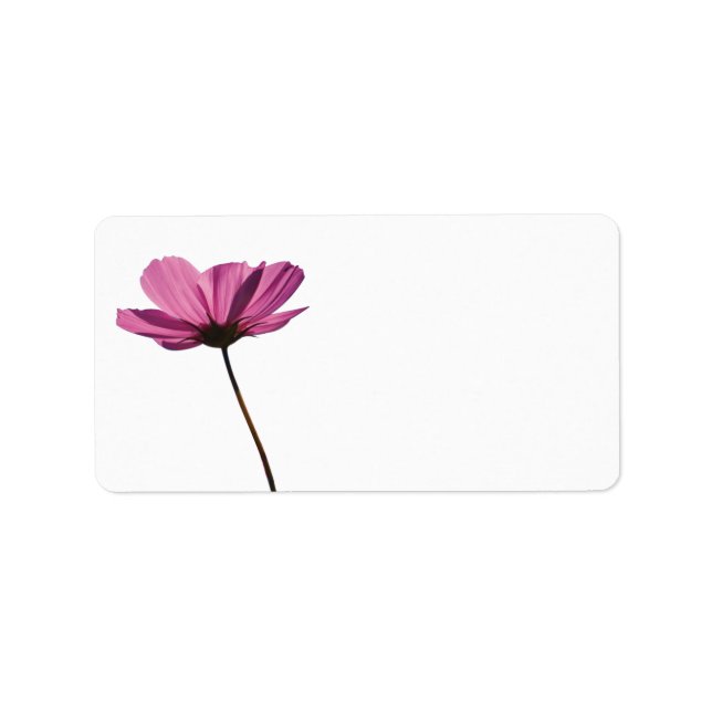 Simple pink flower label (Front)