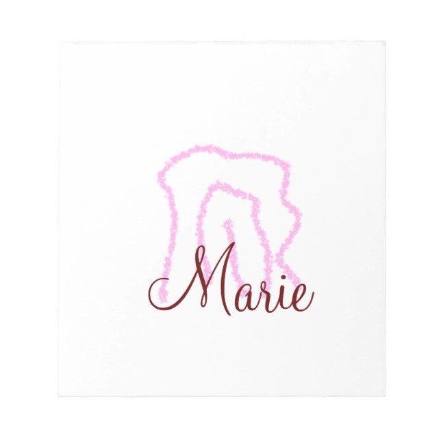 Simple pink glitter rainbow abstract add name  notepad (Front)
