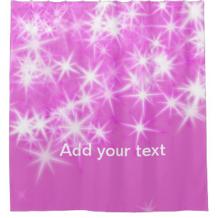 Simple pink glitter sparkle stars add your text t