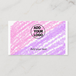Simple pink glitter texture sparkle add logo tex business card