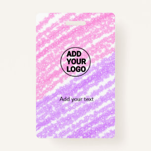 Simple pink glitter texture sparkle add logo text  badge