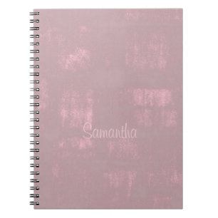 Simple Pink Grey Mallow Abstract Your Name Notebook