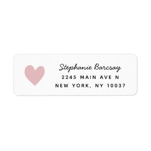 Simple Pink Heart Adresse de retour