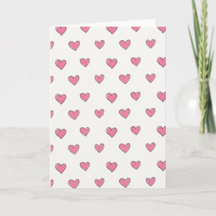 Simple Pink Hearts Pattern Card