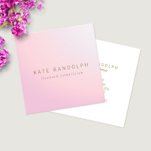 Simple Pink Lavender Ombre Aesthetician Square Business Card