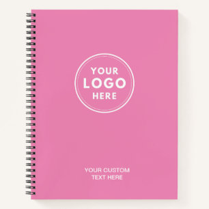 Simple Pink Logo Text QR Code Notebook