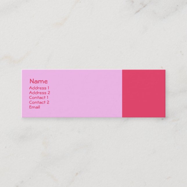 Simple pink mini business card (Front)