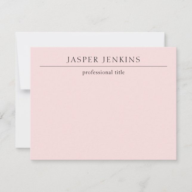 Simple Pink Minimal Modern Card (Front)