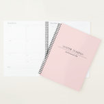 Simple Pink Minimal Modern Planner<br><div class="desc">Modern business planner featuring a simple and minimal pink design with your name in a traditional serfi font along with your title. This professional planner is versatile for any type of business.</div>
