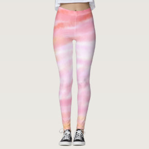 Simple pink minimal watercolor add logo company te leggings