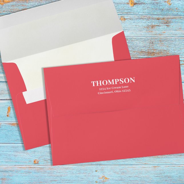 Simple Pink Minimalist Cream Return Address Envelope (Creator Uploaded)