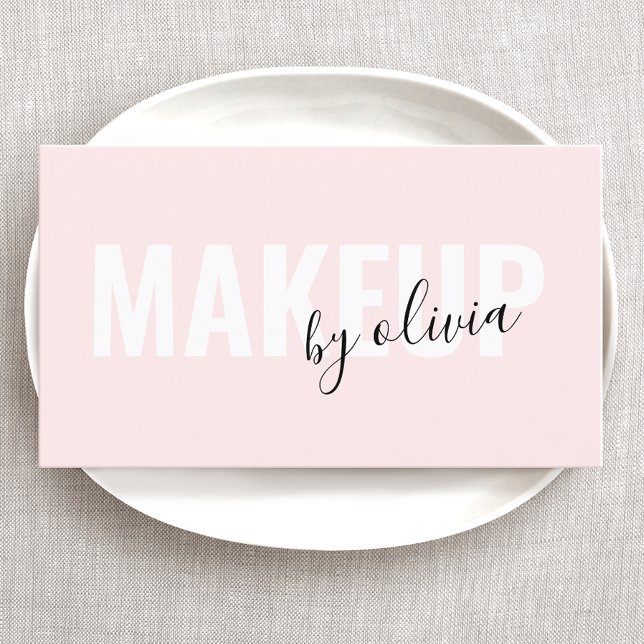 Simple Pink Modern  Makeup Artist Business Card (Creator Uploaded)