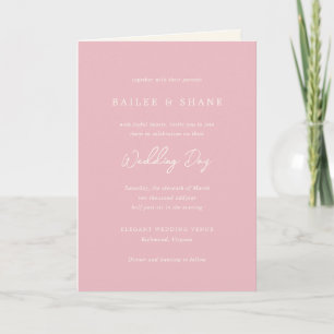 Simple Pink Modern Wedding Invitation