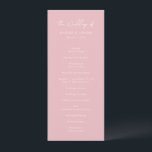 Simple Pink Modern Wedding Program<br><div class="desc">Elegant wedding program featuring a simple and minimal layout with "The Wedding of" in a contemporary script typography.  A classic design with a modern touch.</div>