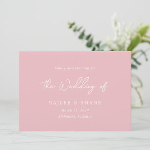 Simple Pink Modern Wedding Save The Date