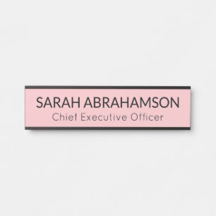 Simple Pink Name Plate - Door Sign