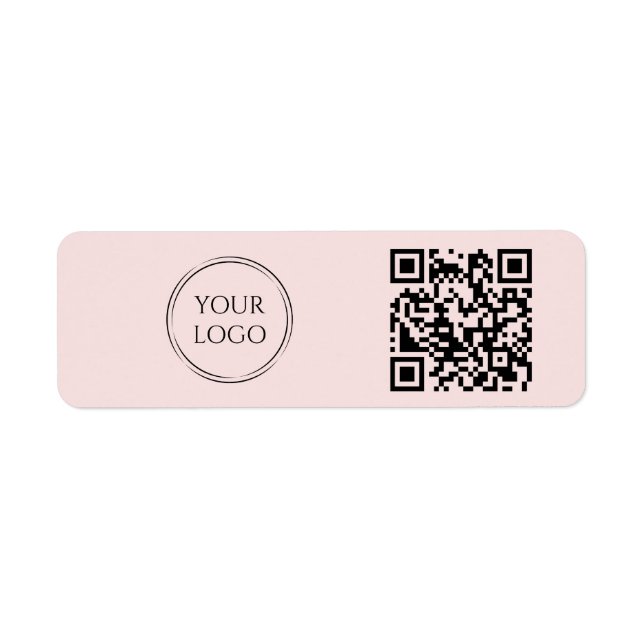 Simple Pink Office Company Business Logo QR Code (Front)