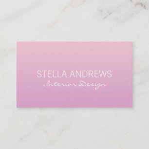 Simple Pink Ombre Gradient Business Card