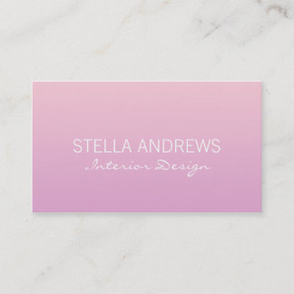 Simple Pink Ombre Gradient Business Card