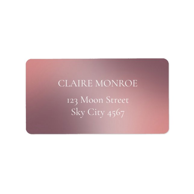 Simple Pink Ombre Gradient Return Address Label (Front)