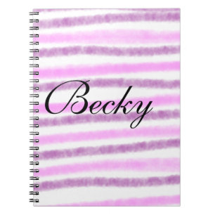 simple pink pastel watercolor add your name custom notebook