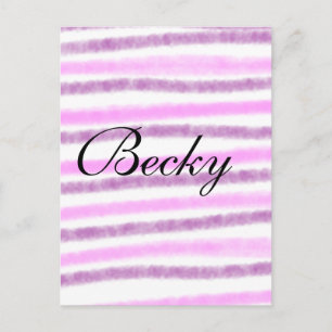 simple pink pastel watercolor add your name custom postcard